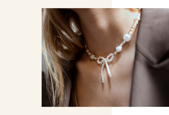 Collana realizzata con piccole perle