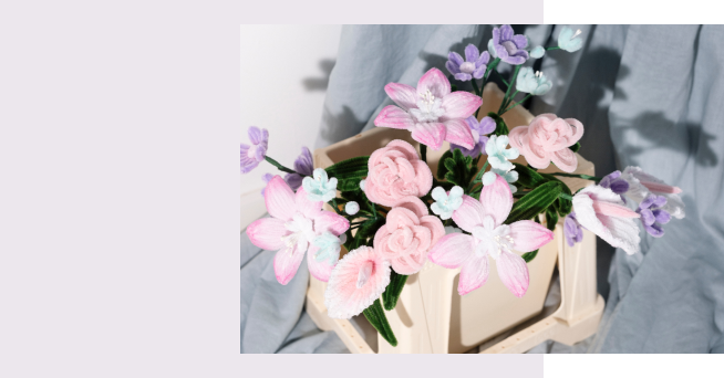 Bouquet di fiori di ciniglia