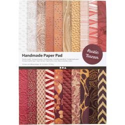 Carta Realizzata a Mano, A4, foglio 210x297 mm, 110-150 g, natural, rosso marrone, 20 fgl./ 1 conf.