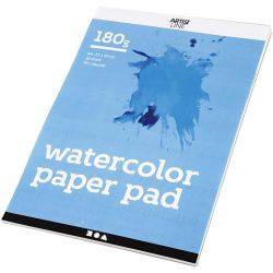 Blocco di Carta per Acquerelli, A4, foglio 210x297 mm, 180 g, bianco, 20 fgl./ 1 pz
