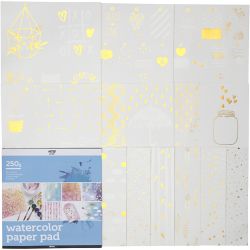 Blocco di carta acquarello con stampa fantasia
