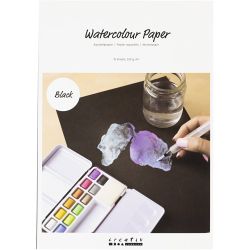Carta per Acquerello, A4, foglio 210x297 mm, 230 g, nero, 15 fgl./ 1 conf.