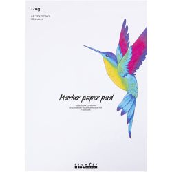 Blocco di carta per pennarelli, A4, foglio 210x297 mm, 120 g, bianco, 30 fgl./ 1 conf.
