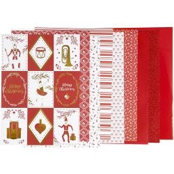 Blocco carta fantasia, misura 21x30 cm, 120+128 g, rosso, bianco, 24 fgl./ 1 conf.