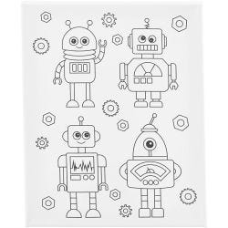 Tela da pittura con stampa, Robot , P: 1,6 cm, misura 24x30 cm, 360 g, 1 pz