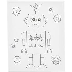 Tela da pittura con stampa, Robot, P: 1,6 cm, misura 24x30 cm, 360 g, 1 pz