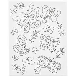 Tela da pittura con stampa, Farfalle, P: 1,6 cm, misura 24x30 cm, 360 g, 1 pz