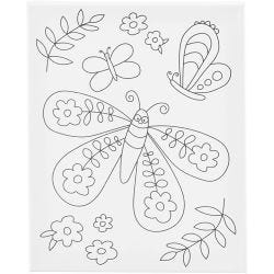 Tela da pittura con stampa, Farfalla grande, P: 1,6 cm, misura 24x30 cm, 360 g, 1 pz