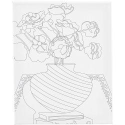 Tela da pittura con stampa, Bouquet in vaso, P: 1,6 cm, misura 24x30 cm, 360 g, 1 pz