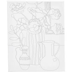 Tela da pittura con stampa, Natura morta floreale, P: 1,6 cm, misura 24x30 cm, 360 g, 1 pz