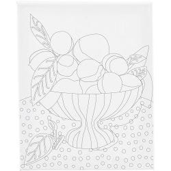 Tela da pittura con stampa, Ciotola di frutta, P: 1,6 cm, misura 24x30 cm, 360 g, 1 pz
