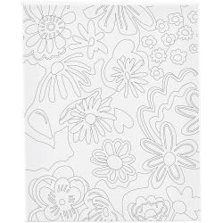 Tela da pittura con stampa, Fiori, P: 1,6 cm, misura 24x30 cm, 360 g, 1 pz