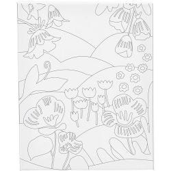 Tela da pittura con stampa, Paesaggio floreale, P: 1,6 cm, misura 24x30 cm, 360 g, 1 pz