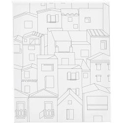 Tela da pittura con stampa, Città, P: 1,6 cm, misura 24x30 cm, 360 g, 1 pz