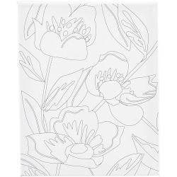 Tela da pittura con stampa, Papaveri, P: 1,6 cm, misura 24x30 cm, 360 g, 1 pz