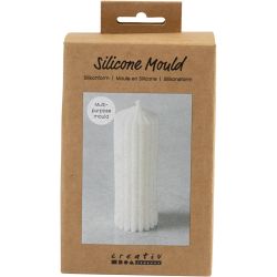 Stampo in Silicone, Cilindro scanalato, H: 12 cm, diam 4 cm, 1 pz/ 1 conf.