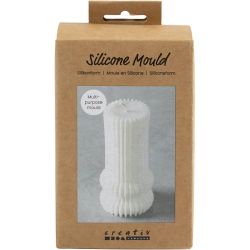 Stampo in Silicone, Cilindro scanalato con archi, H: 12,5 cm, diam 6 cm, 1 pz/ 1 conf.