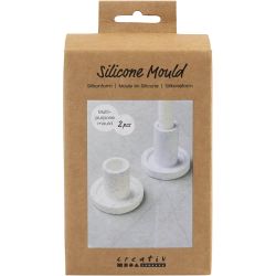 Stampo in silicone, Portacandela, H: 6,5+7,5 cm, diam 7,3 cm, 2 pz/ 1 conf.