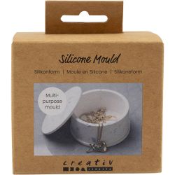 Stampo in silicone, Barattolo con coperchio, H: 4,5 cm, diam 7,5 cm, 1 pz/ 1 conf.