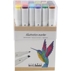 Pennarello da disegno, ampiezza tratto 1+8 mm, colore aggiuntivo, 24 pz/ 1 conf.