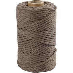 Corda per Macramé, L: 55 M, diam 4 mm, marrone chiaro, 330 g/ 1 rot.