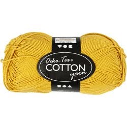 Filato di cotone, dim. 8/4, L: 170 M, curry, 50 g/ 1 gom.