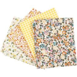 Tessuto per Patchwork, misura 45x55 cm, 100 g, giallo, 4 pz/ 1 pacch.