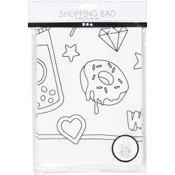 Shopping bag, misura 38x42 cm, 130 g, bianco, 1 pz