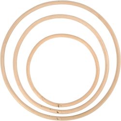 Anello di bamboo, diam 15,3+20,3+25,5 cm, 3 pz/ 1 set