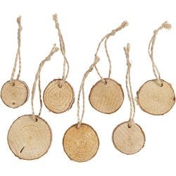 Fette di legno con foro
