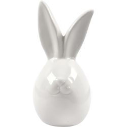 Coniglio, H: 11,4 cm, diam 5,5 cm, bianco, 12 pz/ 1 conf.