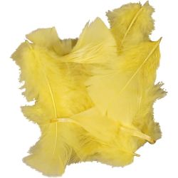 Piume, misura 7-8 cm, giallo, 50 g/ 1 conf.