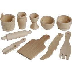Mini attrezzi da cucina in legno