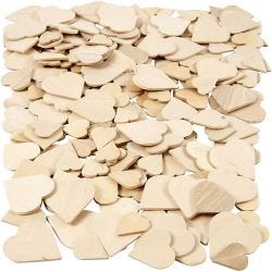 Cuori mosaico in legno