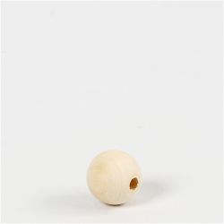 Perlina di legno, diam 15 mm, misura buco 3 mm, 20 pz/ 1 conf.
