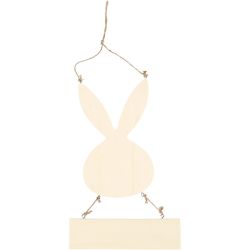 Coniglio con cartello, 29,5 cm, 19,2 cm, 1 pz