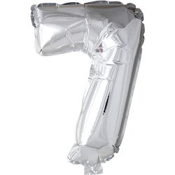 Palloncino alluminio, 7, 41 cm, argento, 1 pz