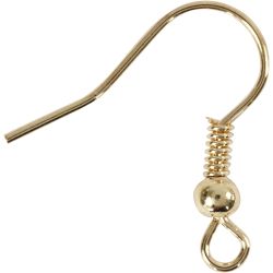 Gancetti per orecchini, L: 18 mm, oro, 10pz/ 1 conf.