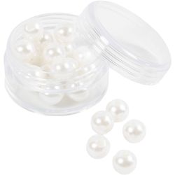 Perline di Cera, diam 8 mm, misura buco 2,3 mm, madreperla, 22 pz/ 1 conf.