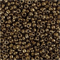 Perline rocaille, 3 mm, 8/0, 0,6-1,0 mm, bronzo, 25g/ 1 conf.