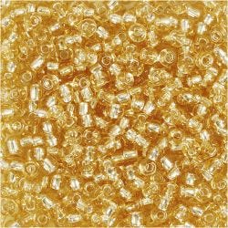 Perline rocaille, 3 mm, 8/0, 0,6-1,0 mm, oro, 25g/ 1 conf.
