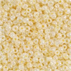 Perline rocaille, 3 mm, 8/0, 0,6-1,0 mm, avorio, 25g/ 1 conf.