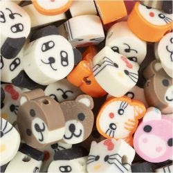Perline con Figura, Animali, diam 10 mm, misura buco 1,5 mm, 60 pz/ 1 conf.