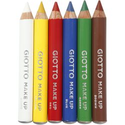Matite da trucco, L: 9 cm, colori standard, 6pz/ 1 conf.