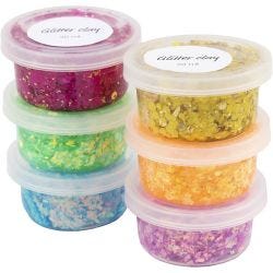 Glitter Clay, colori asst., 6x20ml/ 1 conf.