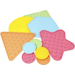 Tactile Touch Mats, H: 0,7 cm, diam 10+26 cm, colori asst., 10 pz/ 1 conf.