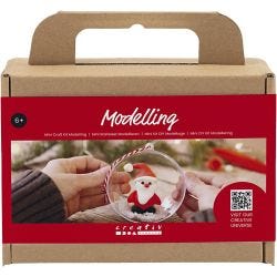 Kit Fai da te Mini Modellazione, Babbo Natale, rosso/bianco, 1 conf.