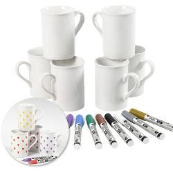 Kit – Decorare le tazze con i pennarelli in porcellana
