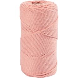 Corda per Macramé, L: 198 M, diam 2 mm, rosato, 330 g/ 1 rot.