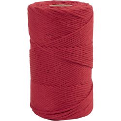 Corda per Macramé, L: 198 M, diam 2 mm, rosso, 330 g/ 1 rot.